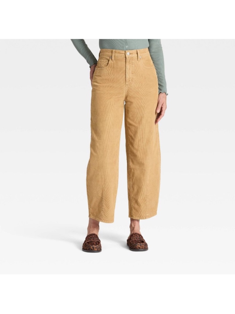 Women’s High Rise Corduroy Barrel Jeans Universal Thread Tan